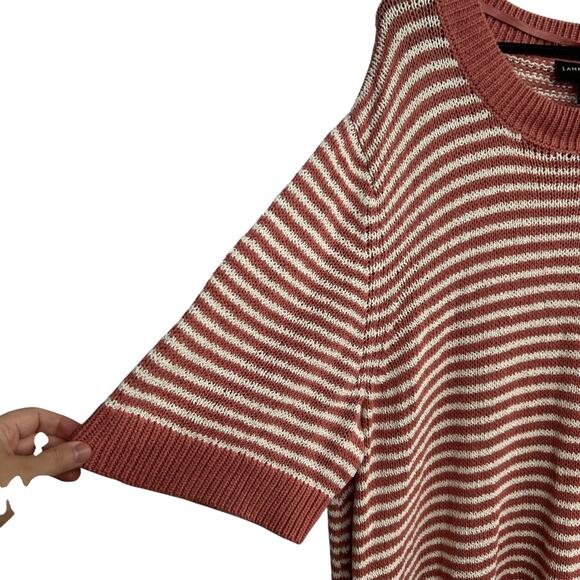 Cozy Striped Knit Tunic Lane Bryant Fall‎ Neutrals Oversized 26/28 - Picture 2 of 6